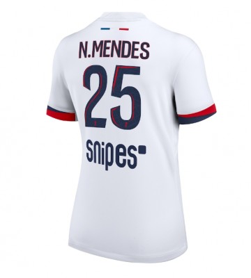 Paris Saint-Germain Nuno Mendes #25 Udebanetrøje Dame 2025-26 Kort ærmer